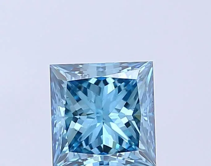 1.29ct PRINCESS Fancy Vivid Blue SI1 Coloured Lab diamond
