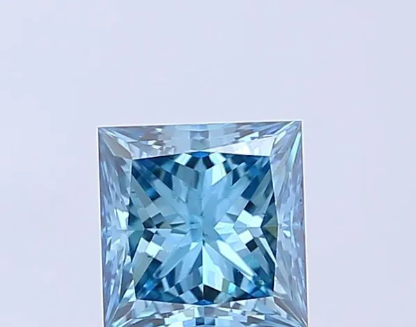 1.29ct PRINCESS Fancy Vivid Blue SI1 Coloured Lab diamond