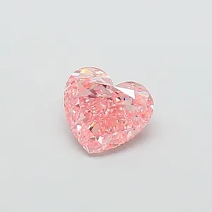 0.96ct HEART Fancy Vivid Pink VS1 Coloured Lab diamond