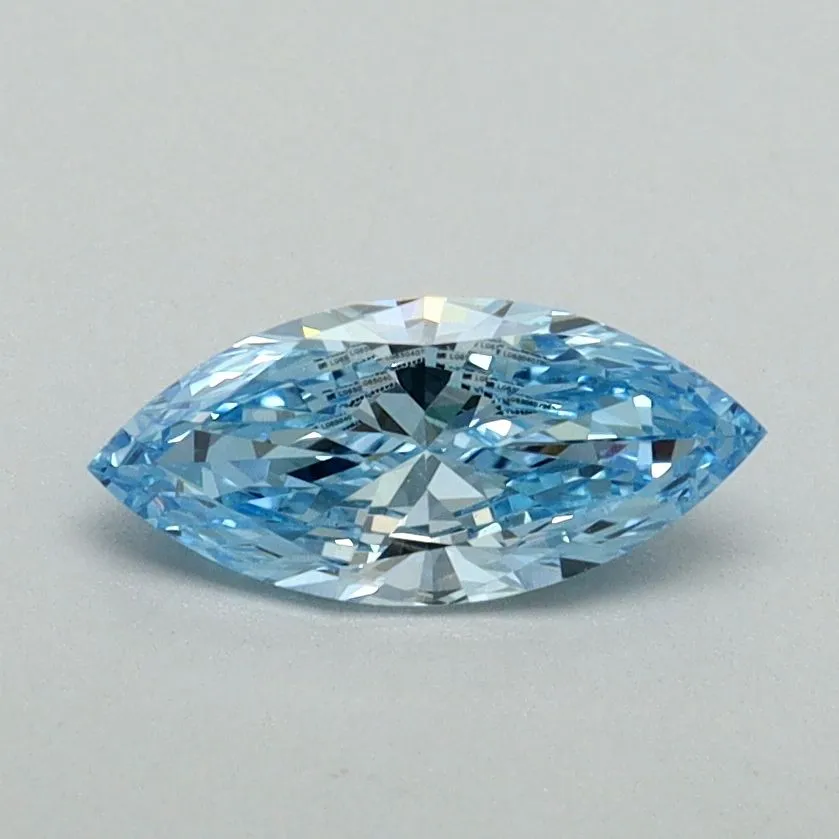 0.50ct MARQUISE Fancy Vivid Blue VS1 Coloured Lab diamond