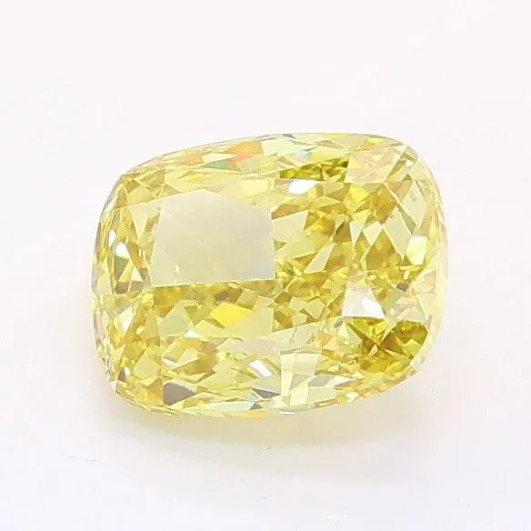 1.04ct CUSHION Fancy Intense Yellow VS1 Coloured Lab diamond