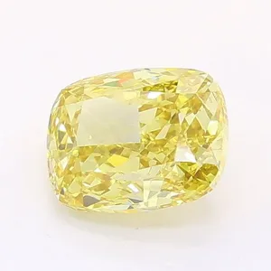 1.04ct CUSHION Fancy Intense Yellow VS1 Coloured Lab diamond