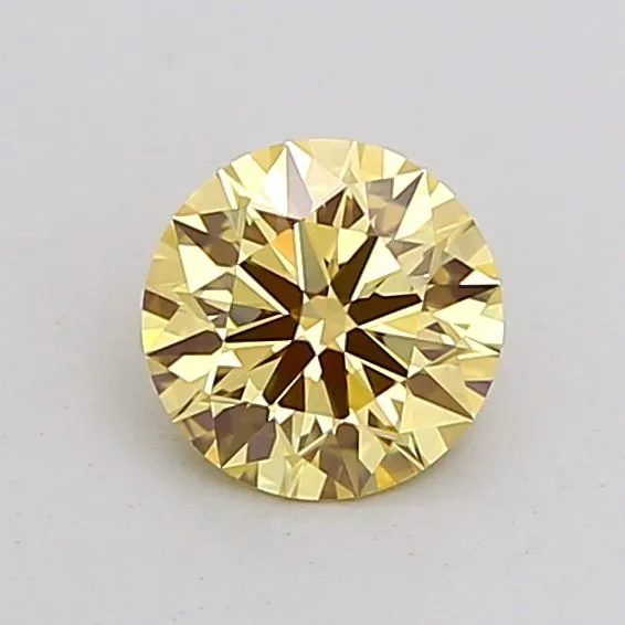 0.75ct ROUND Fancy Yellow VVS1 Coloured Lab diamond