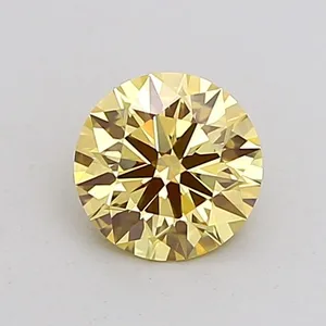 0.75ct ROUND Fancy Yellow VVS1 Coloured Lab diamond
