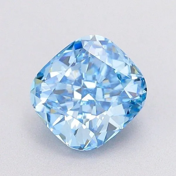 1.03ct CUSHION Fancy Vivid Blue VVS1 Coloured Lab diamond
