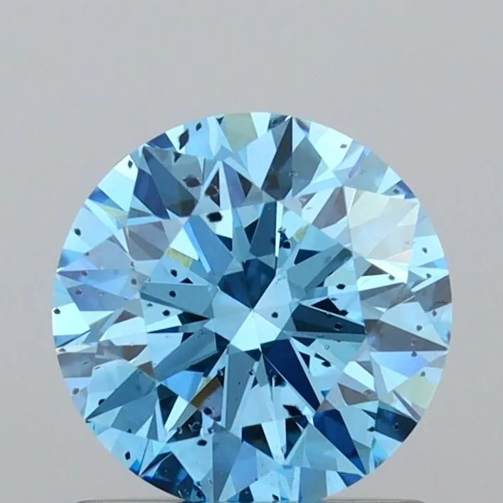 1.00ct ROUND Fancy Vivid Blue I1 Coloured Lab diamond
