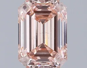 1.4ct EMERALD Fancy Intense Pink VS2 Coloured Lab diamond