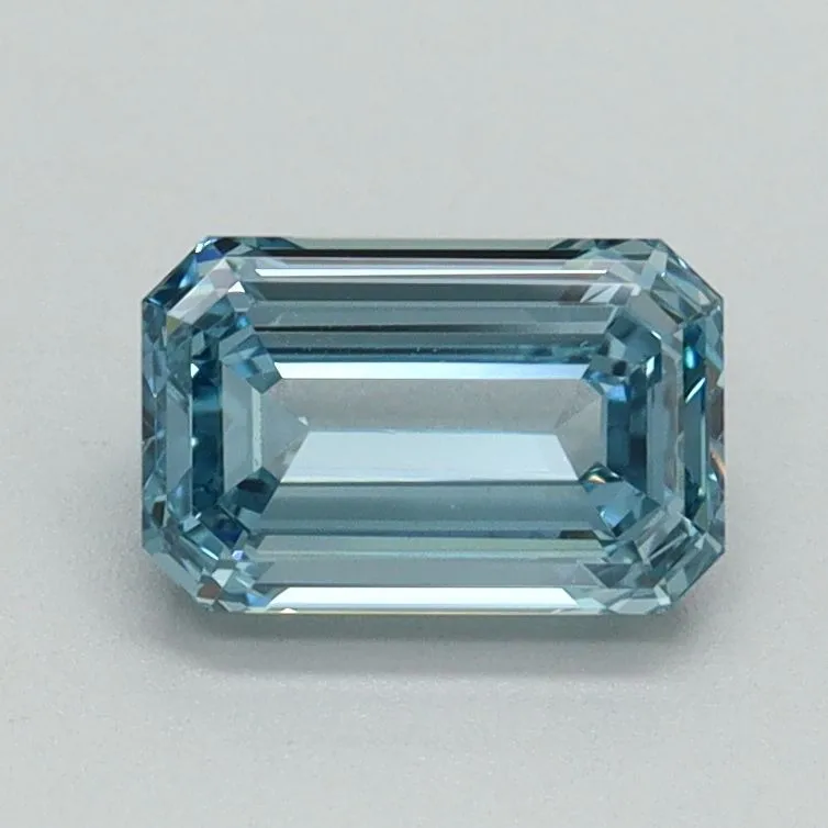 1.00ct EMERALD Fancy Intense Blue VS1 Coloured Lab diamond