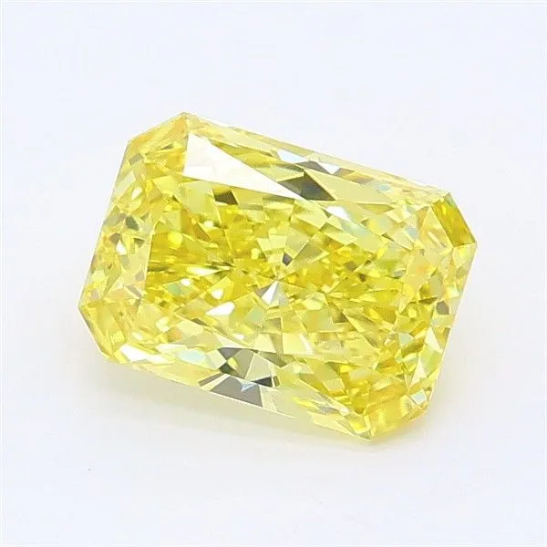 1.09ct RADIANT Fancy Vivid Yellow VS1 Coloured Lab diamond