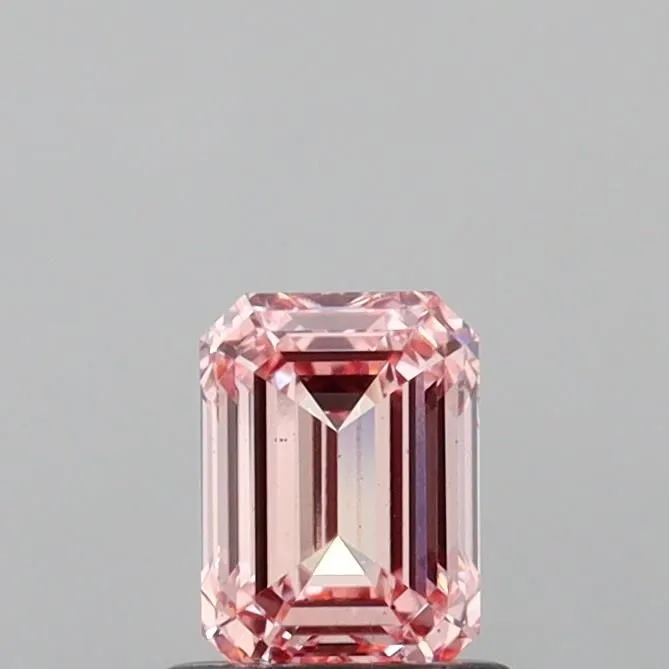 0.91ct EMERALD Fancy Vivid Pink VS2 Coloured Lab diamond