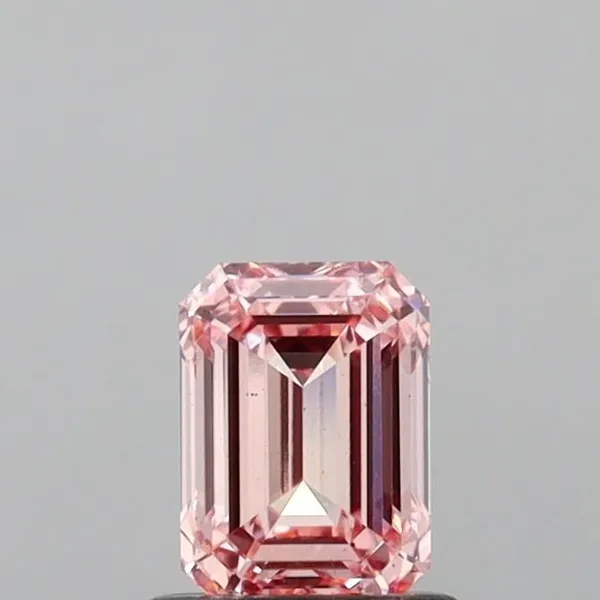 0.91ct EMERALD Fancy Vivid Pink VS2 Coloured Lab diamond