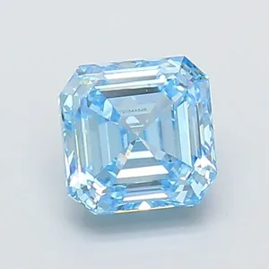 1.03ct EMERALD Fancy Vivid Blue VS2 Coloured Lab diamond