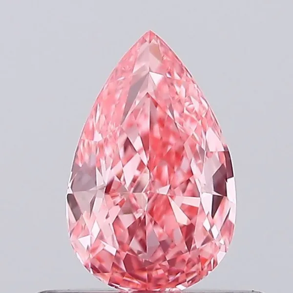 0.35ct PEAR Fancy Vivid Pink VVS2 Coloured Lab diamond