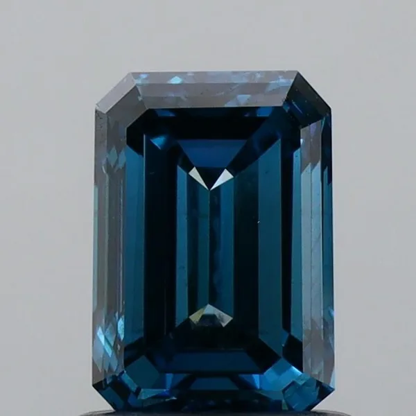 1.03ct EMERALD Fancy Vivid Blue SI1 Coloured Lab diamond