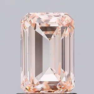 1.52ct EMERALD Fancy Intense Orangey Pink VVS2 Coloured Lab diamond