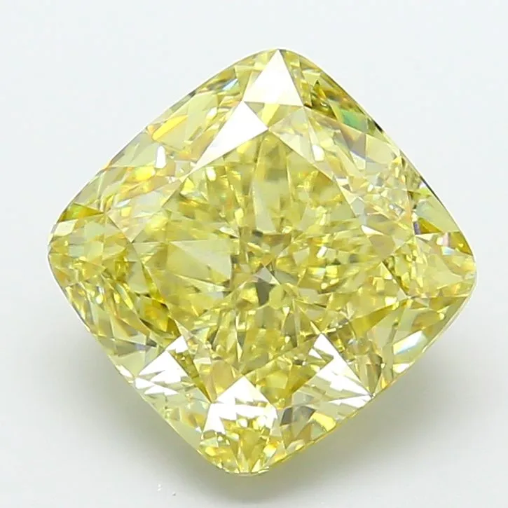 1.07ct CUSHION Fancy Intense Yellow VVS2 Coloured Lab diamond