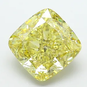 1.07ct CUSHION Fancy Intense Yellow VVS2 Coloured Lab diamond