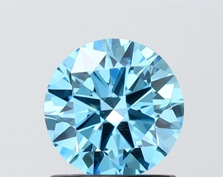 1.03ct ROUND Fancy Vivid Blue VS1 Coloured Lab diamond