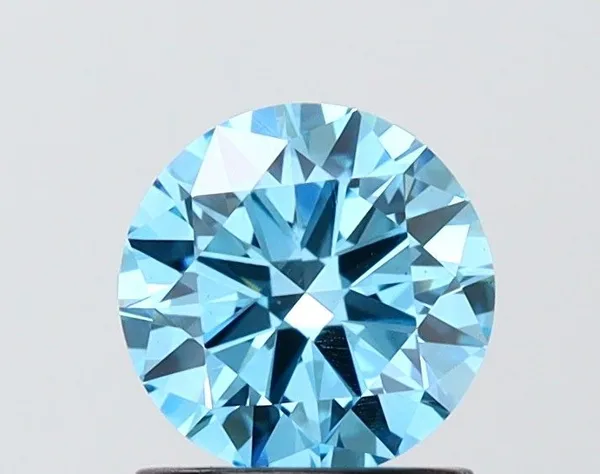 1.03ct ROUND Fancy Vivid Blue VS1 Coloured Lab diamond