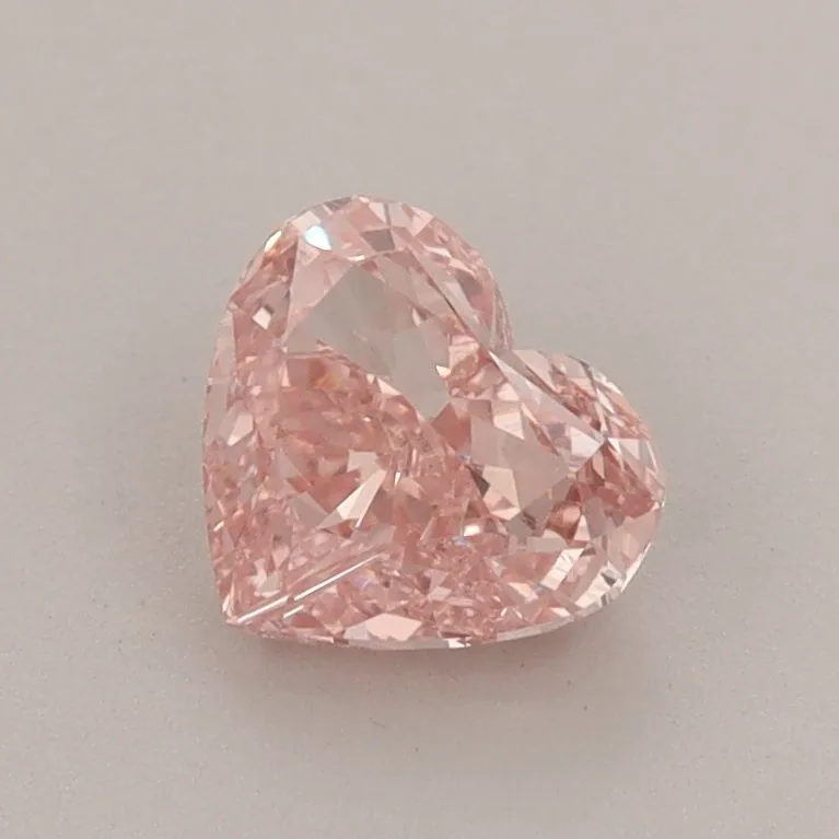 0.93ct HEART Fancy Vivid Pink VVS2 Coloured Lab diamond