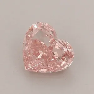0.93ct HEART Fancy Vivid Pink VVS2 Coloured Lab diamond