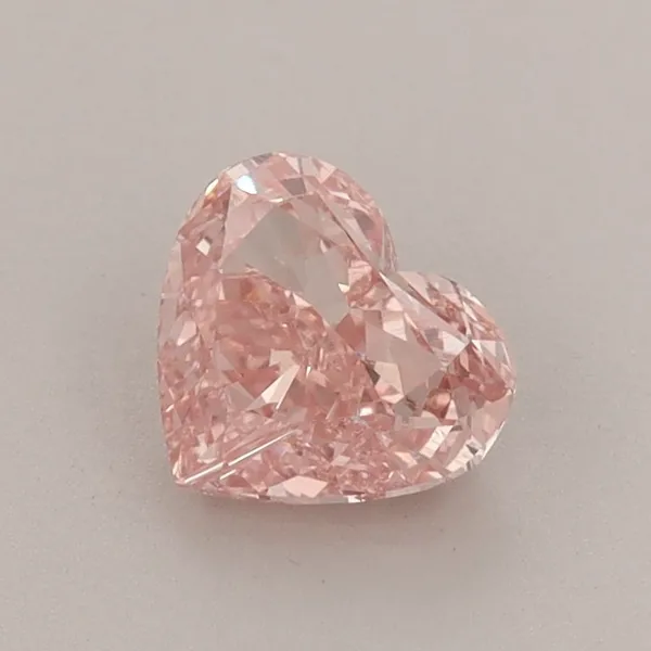 0.93ct HEART Fancy Vivid Pink VVS2 Coloured Lab diamond