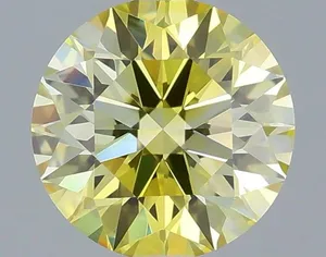 0.48ct ROUND Fancy Yellow VVS1 Coloured Lab diamond