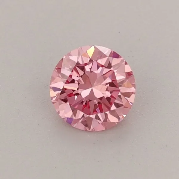 0.39ct ROUND Fancy Vivid Pink VS1 Coloured Lab diamond