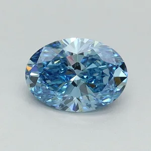 0.52ct OVAL Fancy Vivid Blue VVS2 Coloured Lab diamond
