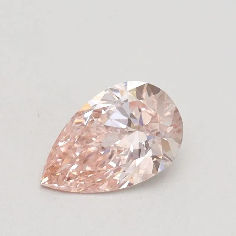 0.52ct PEAR Fancy Light Pink VS2 Coloured Lab diamond