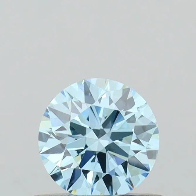 0.49ct ROUND Fancy Vivid Blue VVS1 Coloured Lab diamond