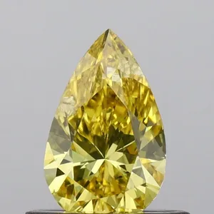 0.51ct PEAR Fancy Vivid Yellow SI2 Coloured Lab diamond