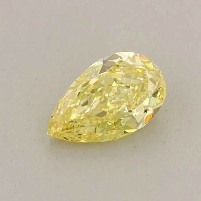 0.42ct PEAR Fancy Vivid Yellow VS2 Coloured Lab diamond