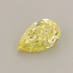 0.42ct PEAR Fancy Vivid Yellow VS2 Coloured Lab diamond