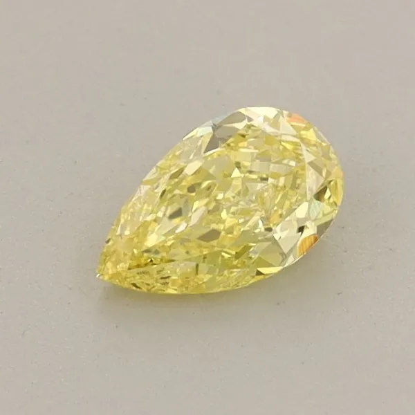 0.42ct PEAR Fancy Vivid Yellow VS2 Coloured Lab diamond