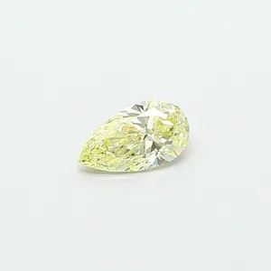 0.41ct PEAR Fancy Light Yellow VVS2 Coloured Lab diamond