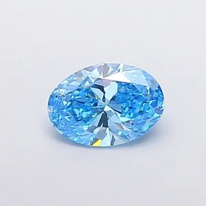 1ct OVAL Fancy Vivid Blue SI1 Coloured Lab diamond