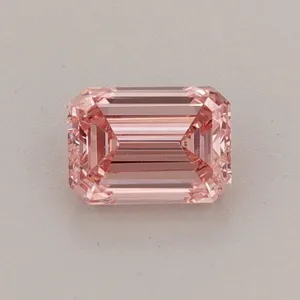 0.53ct EMERALD Fancy Vivid Pink VVS2 Coloured Lab diamond