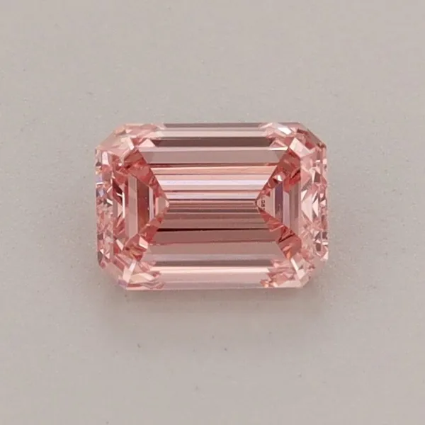 0.53ct EMERALD Fancy Vivid Pink VVS2 Coloured Lab diamond