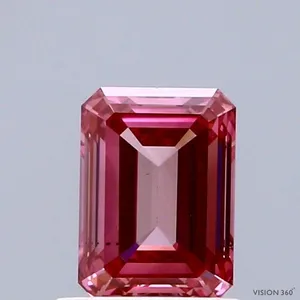 1.07ct EMERALD Fancy Vivid Pink VS1 Coloured Lab diamond
