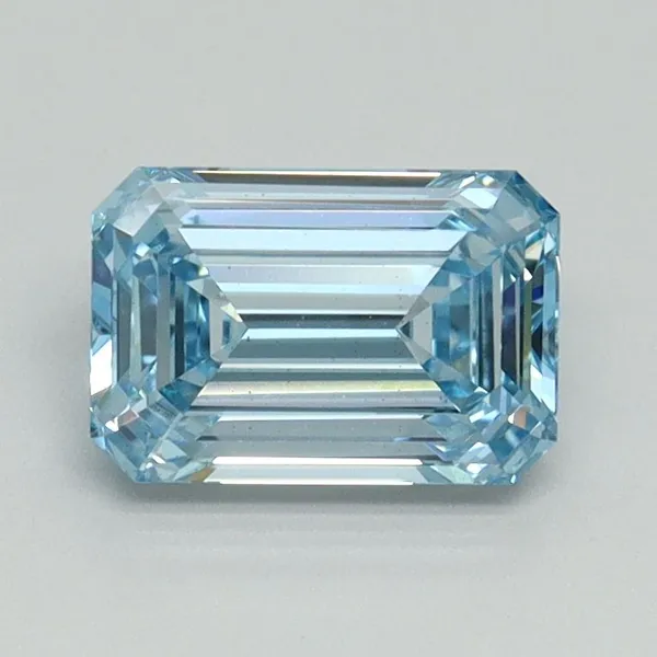 1.13ct EMERALD Fancy Intense Blue VS1 Coloured Lab diamond