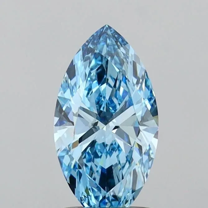 1.09ct MARQUISE Fancy Vivid Blue VVS2 Coloured Lab diamond