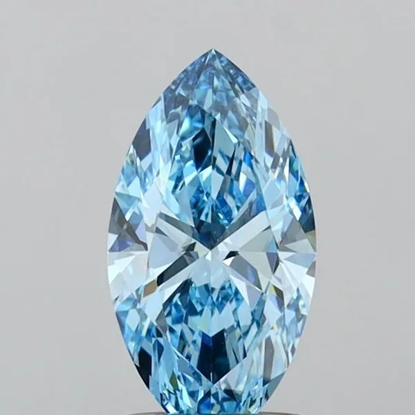 1.09ct MARQUISE Fancy Vivid Blue VVS2 Coloured Lab diamond