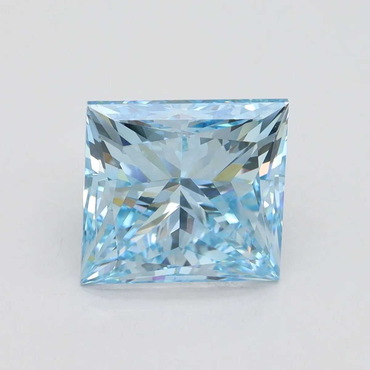 4.90ct PRINCESS Fancy Vivid Blue VS2 Coloured Lab diamond