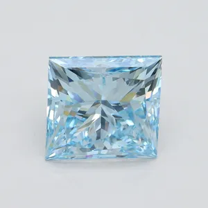 4.9ct PRINCESS Fancy Vivid Blue VS2 Coloured Lab diamond