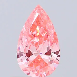 0.58ct PEAR Fancy Vivid Pink VVS2 Coloured Lab diamond