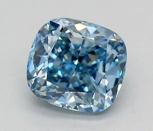 1.02ct CUSHION Fancy Vivid Blue VVS1 Coloured Lab diamond