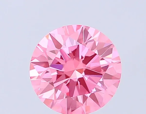 0.92ct ROUND Fancy Vivid Pink VS1 Coloured Lab diamond