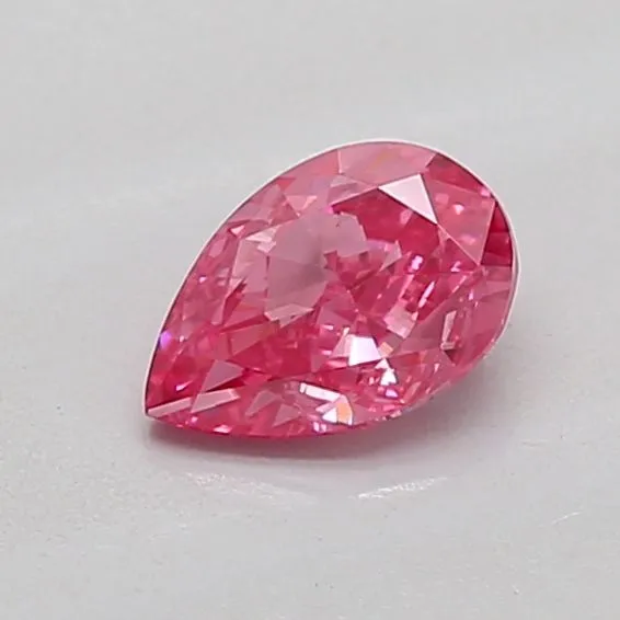 0.57ct PEAR Fancy Vivid Pink VS1 Coloured Lab diamond