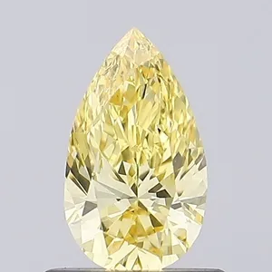 0.64ct PEAR Fancy Intense Yellow VVS2 Coloured Lab diamond